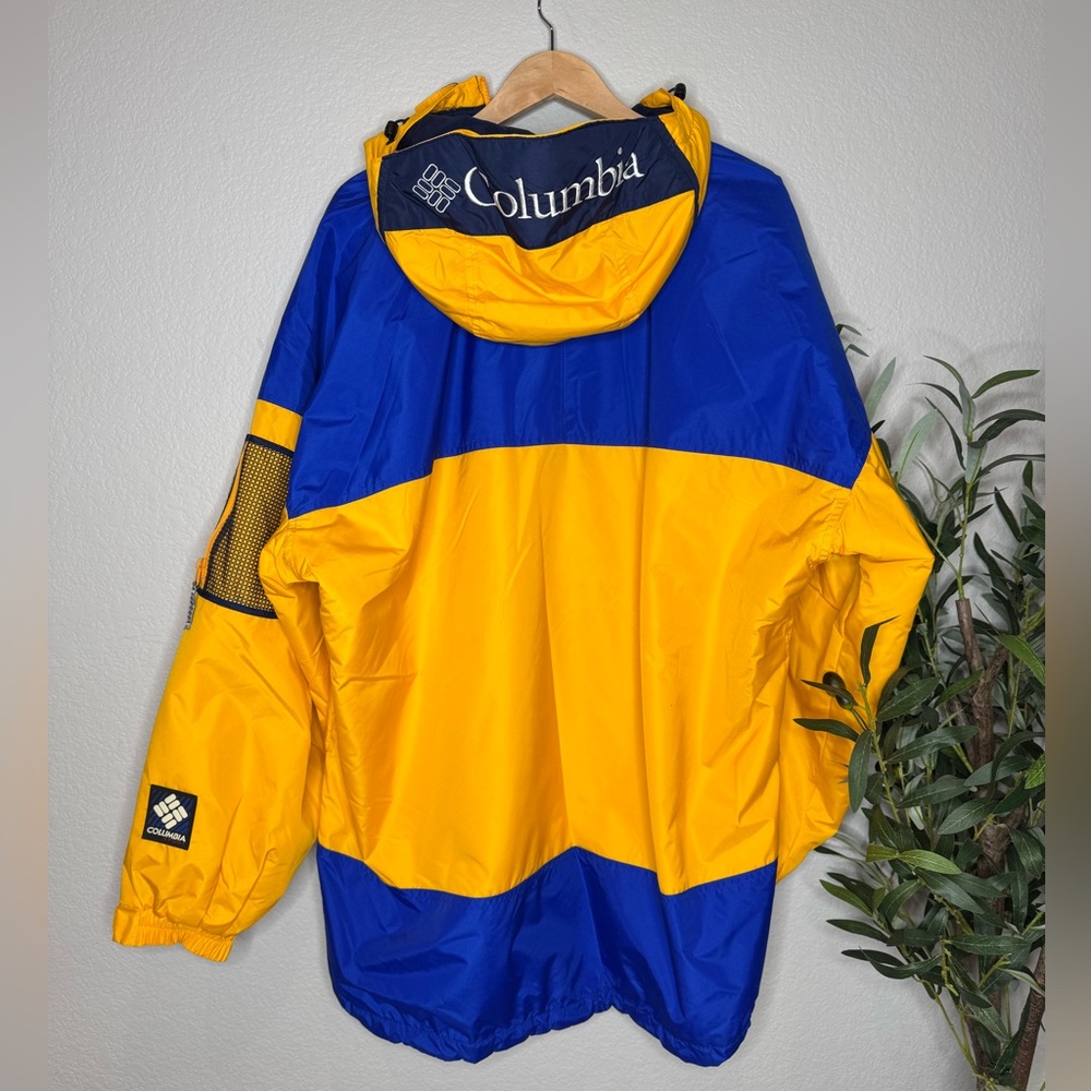 Vintage Columbia Men’s XL Colorblock Rain Jacket Blue Outdoor Y2K Gorpcore - Picture 6 of 8
